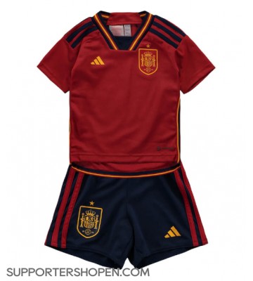Spanien Hemmatröja Barn VM 2022 Kortärmad (+ korta byxor)